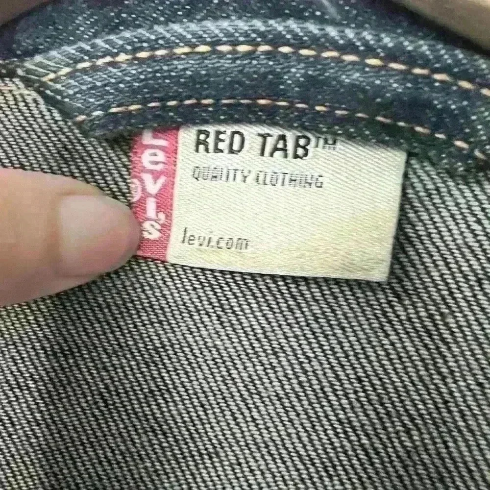 Vintage Levi’s Red Tab 90s Womens Dark Denim Country Western Jacket Medium - Picture 3 of 13